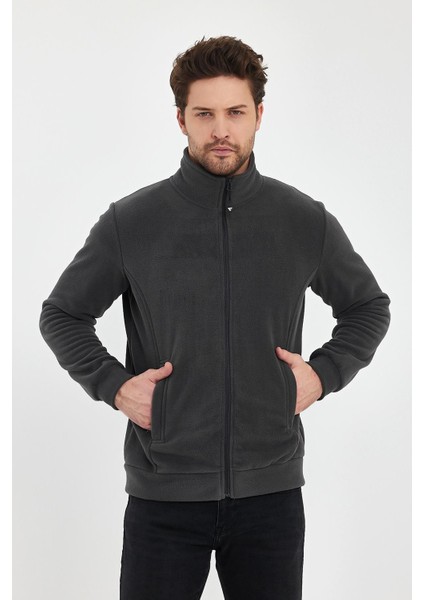Erkek Polar Tam Fermuarlı Üşütmez Sweatshirt
