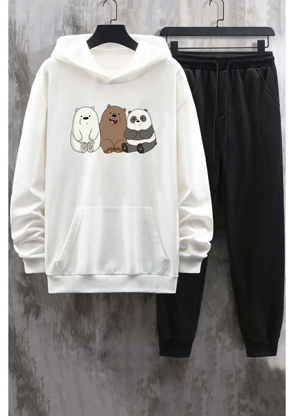 Only Trendwear Kafadar Ayılar Baskılı Eşofman Takımı