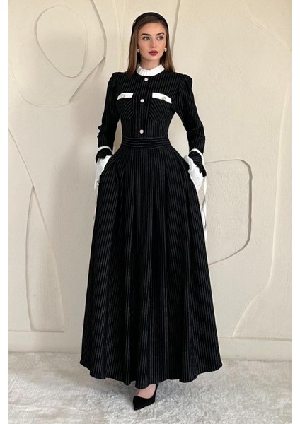 Pilise Detaylı Siyah Elbise indirimleri