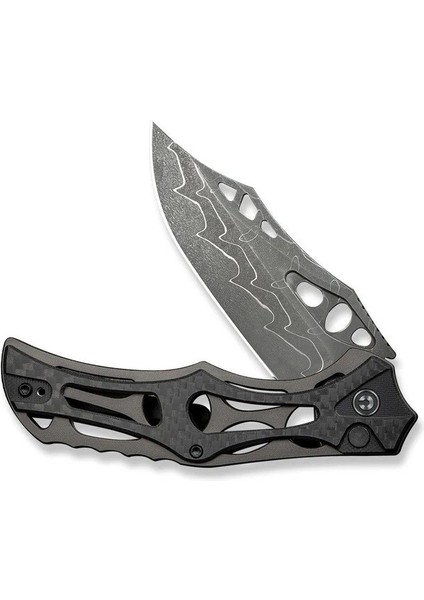 Biophase Flipper & Button Lock Knife Aluminum & G10 Handle Damascus Çakı fırsatları