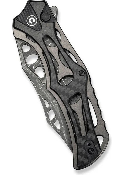 Biophase Flipper & Button Lock Knife Aluminum & G10 Handle Damascus Çakı indirimleri