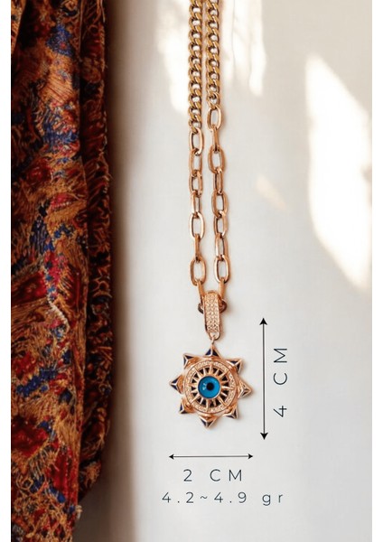Etnik Desenli Güneş Rose Klipsli Kolye Ucu Charm | 925 Ayar Gümüş fiyatları