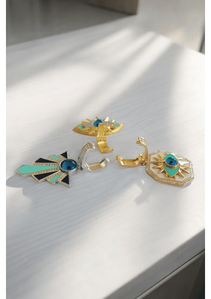 Etnik Desenli Güneş Rose Klipsli Kolye Ucu Charm | 925 Ayar Gümüş fırsatları