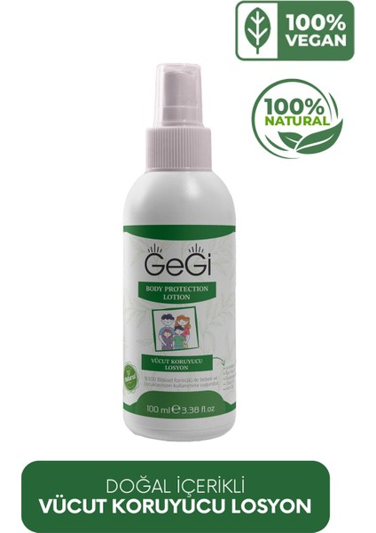 Doğal Sprey Losyon, Tüm Vücut Bebekler Için Güvenli 100ml