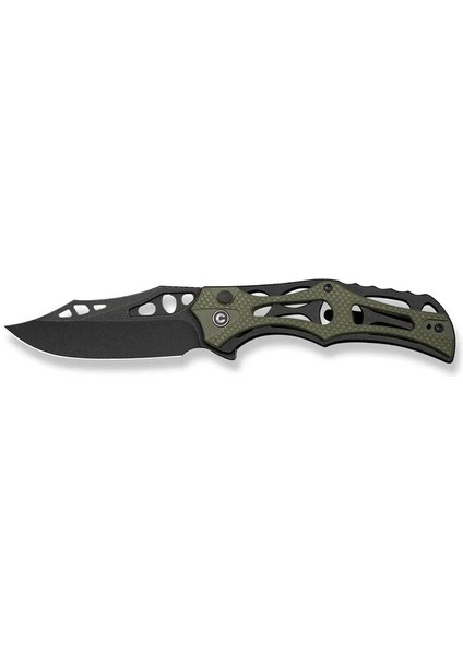 Biophase Flipper & Button Lock Knife Aluminum & Od Green G10 Handle Çakı