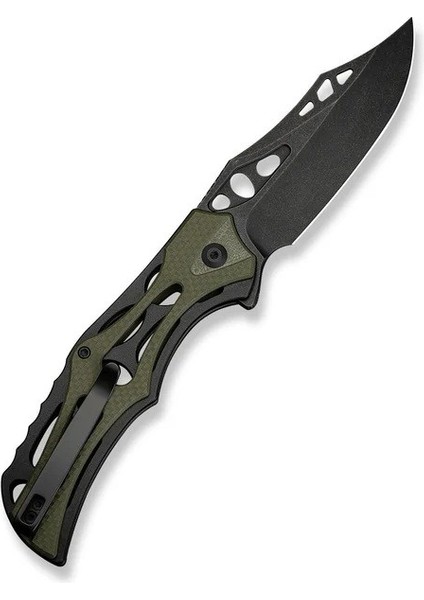 Biophase Flipper & Button Lock Knife Aluminum & Od Green G10 Handle Çakı modelleri