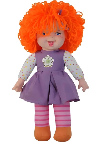 Lahana Saçlı Gökkuşağı Bebek,dolgu Bebek 45 cm Turuncu