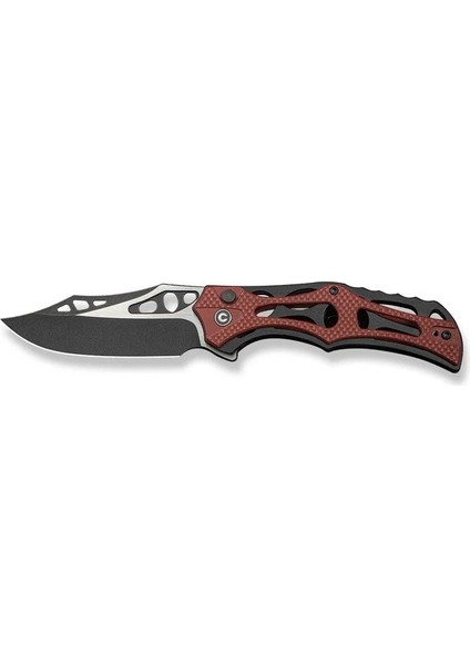 Biophase Flipper & Button Lock Knife Aluminum & Burgundy G10 Handle Çakı