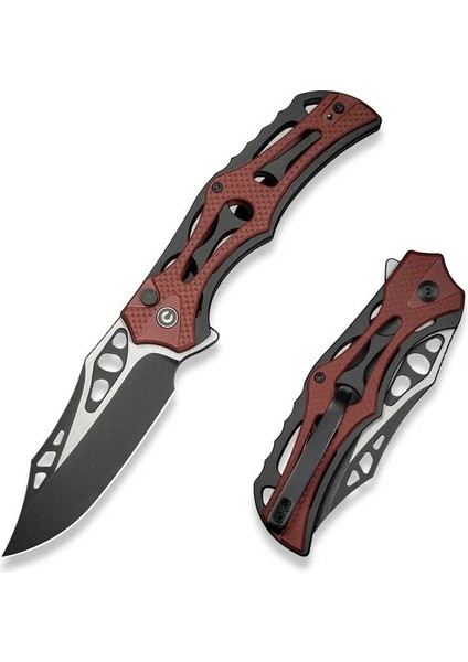 Biophase Flipper & Button Lock Knife Aluminum & Burgundy G10 Handle Çakı fiyatları