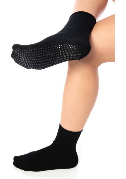 Bambu Kaydırmaz Taban Silikonlu Hac Umre Tavaf Hamile Pilates Yoga Lastiksiz Beyaz Çorap fırsatları