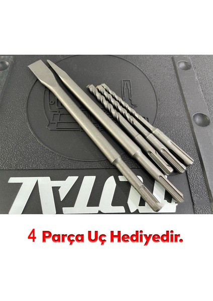 Total Kırıcı Delici 7 kg Darbeli Matkap 1600 W Metal Beton Elektropnömatik Delme Hilti 9 Joule Güç
