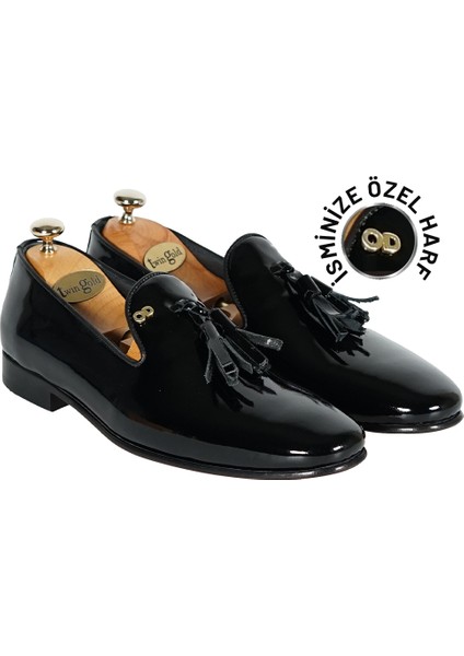 Kişiye Özel Gümüş Konseptli Püsküllü Rugan Erkek Ayakkabı