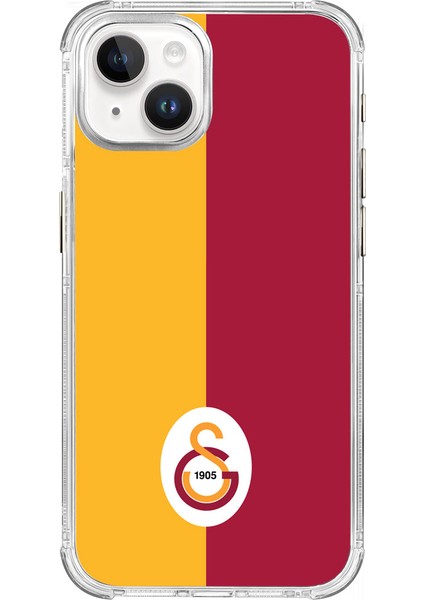Apple iPhone 15 Galatasaray Parçalı Logo Şeffaf Telefon Kılıfı
