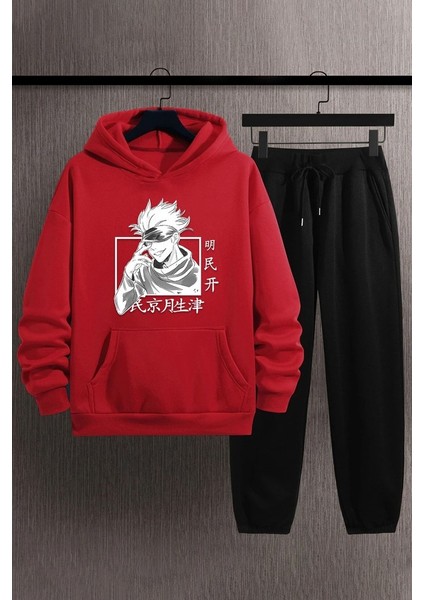 Uygun Tarz Unisex Jujutsu Kaisen Baskılı Eşofman Takımı