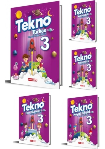 Kırmızı Beyaz Yayınları 3.sınıf Türkçe - Matematik 1/2 - Fen Bilimleri - Hayat Bilgisi 5'li Set