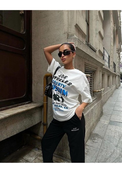 Art Baskılı T-Shirt Eşofman Altı Jogger-Baskılı Alt Üst Eşofman Takım Oversize Bisiklet Yaka fiyatları