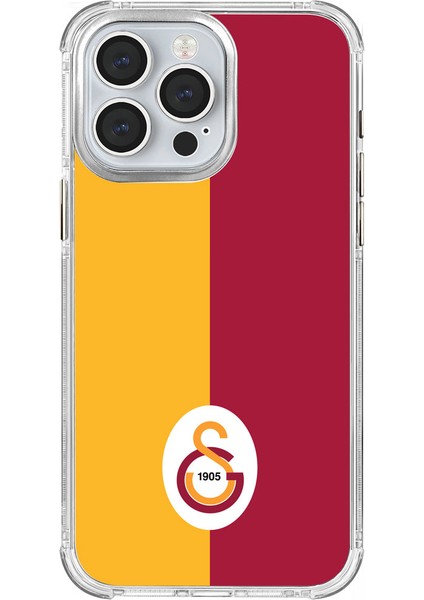 Apple iPhone 15 Pro Max Galatasaray Parçalı Logo Şeffaf Telefon Kılıfı
