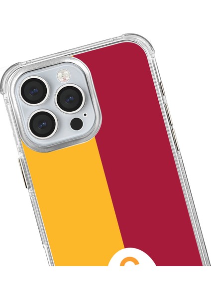 Apple iPhone 15 Pro Max Galatasaray Parçalı Logo Şeffaf Telefon Kılıfı fiyatları