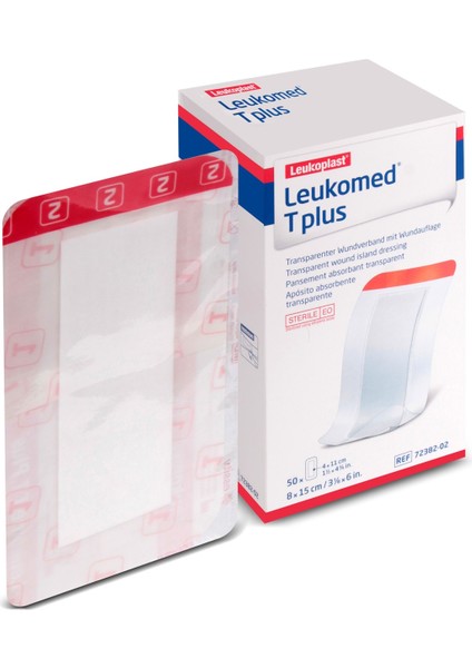 Leukomed T Plus Pedli Transparan Film Yara Örtüsü 8cm x 15CM 50'li