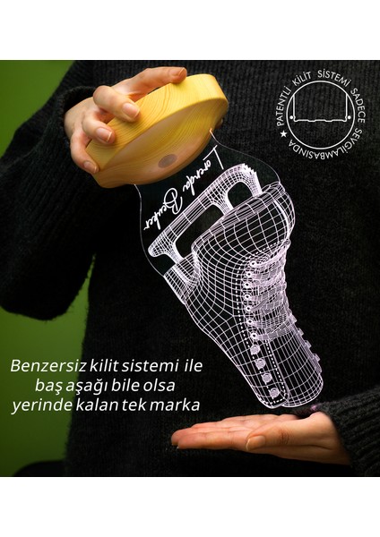 Buz Pateni 3D LED Lamba – Artistik Buz Pateni Sporcusuna Özel Hediye, Buz Pateni Sporcu ve Antrenör Hediyesi fırsatları