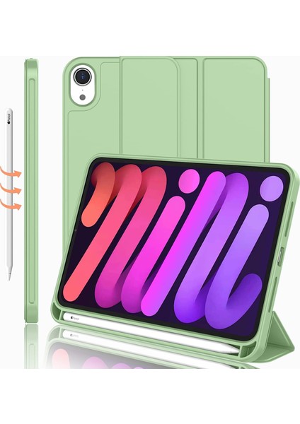 Apple iPad Mini 6 (2021) Kalemlikli Uyku Modlu Yatay Standlı Stromix Smart Kılıf A2567 A2568