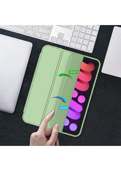 Apple iPad Mini 6 (2021) Kalemlikli Uyku Modlu Yatay Standlı Stromix Smart Kılıf A2567 A2568