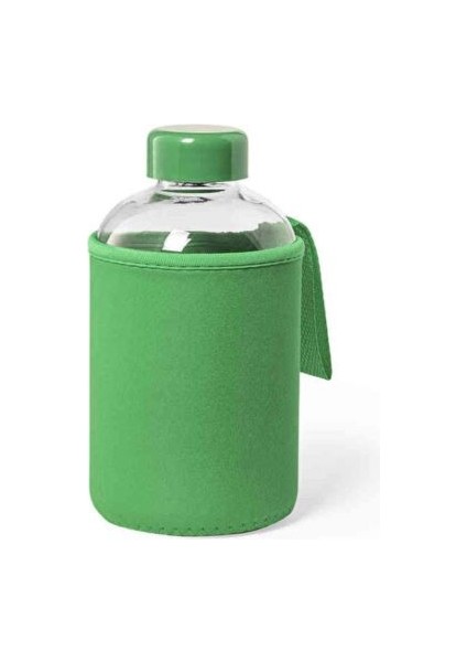 Neopren Kılıflı Cam Matara 600 ml Yeşil