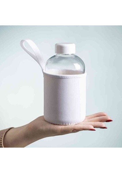 Neopren Kılıflı Cam Matara 600 ml Yeşil