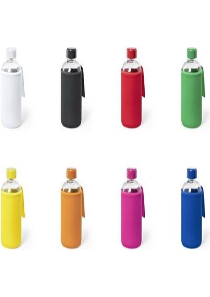 Neopren Kılıflı Cam Matara 600 ml Yeşil