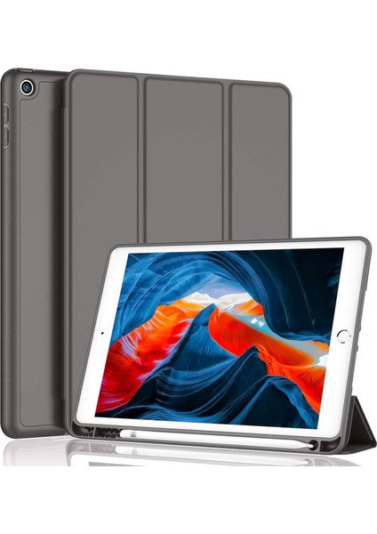 Apple iPad 5. Nesil 9.7 Inc (2017) Kalemlikli Uyku Modlu Yatay Standlı Stromix Smart Kılıf A1822