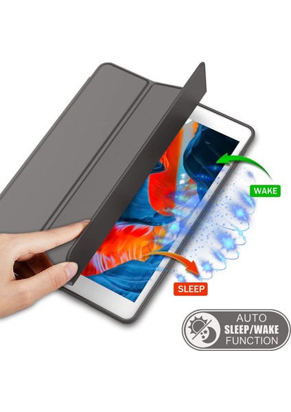 Apple iPad 5. Nesil 9.7 Inc (2017) Kalemlikli Uyku Modlu Yatay Standlı Stromix Smart Kılıf A1822