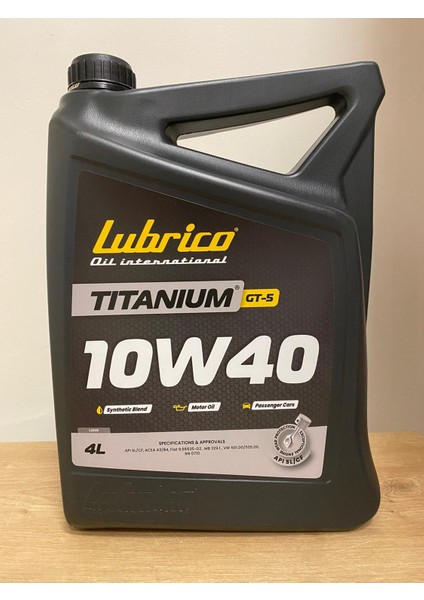 Titanium Gt-5 10W-40 Motor Yağı 4litre (2024 Üretim)