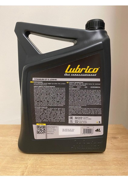 Titanium Gt-5 10W-40 Motor Yağı 4litre (2024 Üretim) fiyatları
