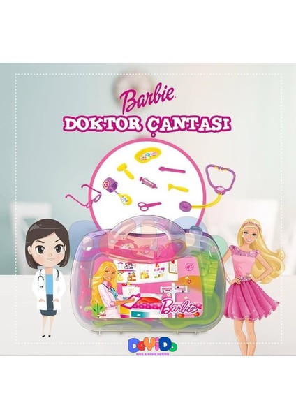 Barbie Oyuncak Çantalı Doktor Seti Eğitici Eğlenceli Evcilik Meslek Oyun Setleri