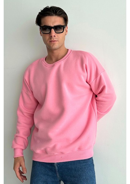 Erkek Bisiklet Yaka Oversize Sweatshirt