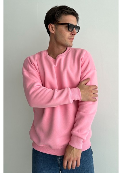 Erkek Bisiklet Yaka Oversize Sweatshirt
