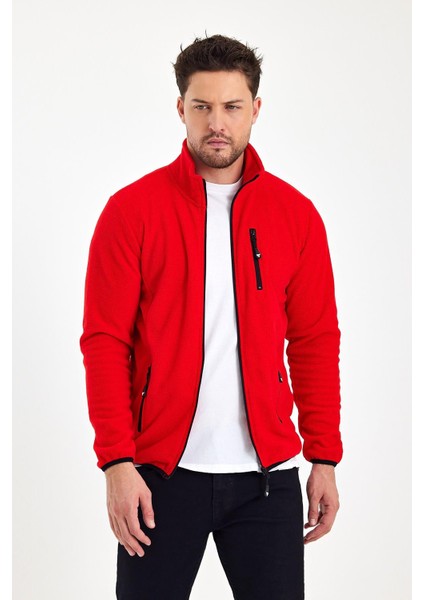 Erkek Polar Tam Fermuarlı Göğüs Fermuar Cepli Sweatshirt modelleri