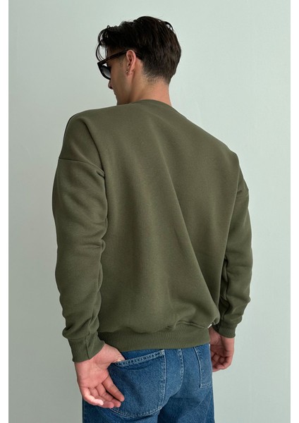 Erkek Bisiklet Yaka Oversize Sweatshirt
