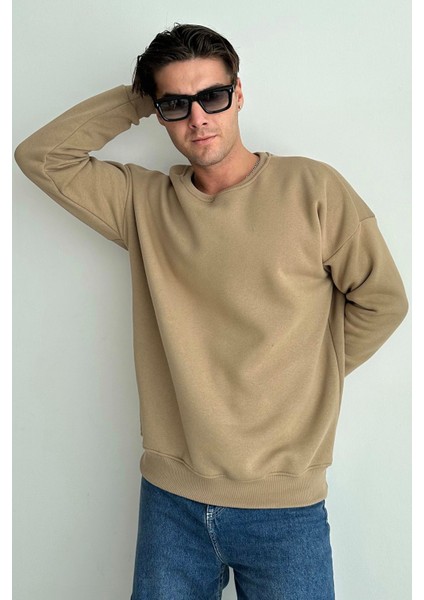 Erkek Bisiklet Yaka Oversize Sweatshirt