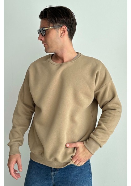 Erkek Bisiklet Yaka Oversize Sweatshirt modelleri