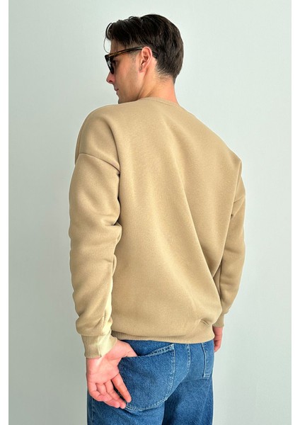 Erkek Bisiklet Yaka Oversize Sweatshirt fırsatları