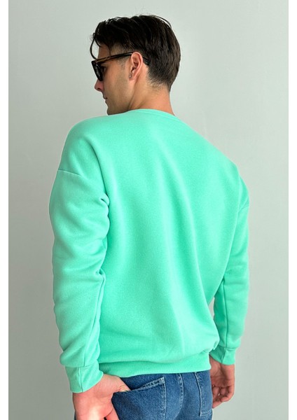 Erkek Bisiklet Yaka Oversize Sweatshirt fırsatları