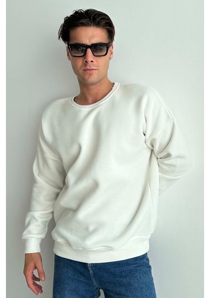 Erkek Bisiklet Yaka Oversize Sweatshirt