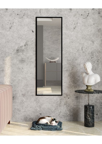 Siyah Dekoratif Boy Aynası 150 x 50 cm Fenomen Ayna
