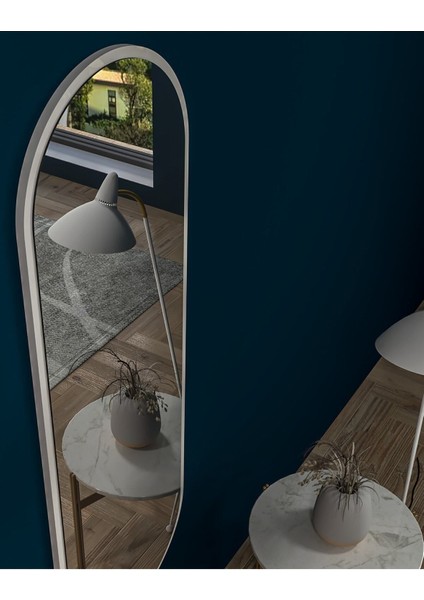 Beyaz Oval Dekoratif Boy Aynası 150 x 50 cm Fenomen Ayna fiyatları