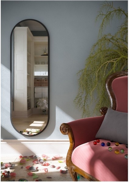 Siyah Oval 150 x 50 Dekoratif Boy Aynası Fenomen Ayna fırsatları