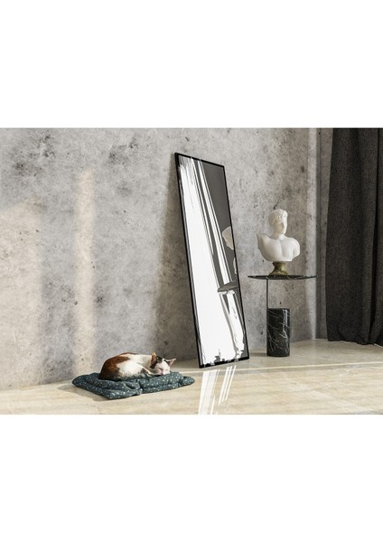 Siyah Dekoratif Boy ve Duvar Aynası 120 x 40 cm Fenomen Ayna