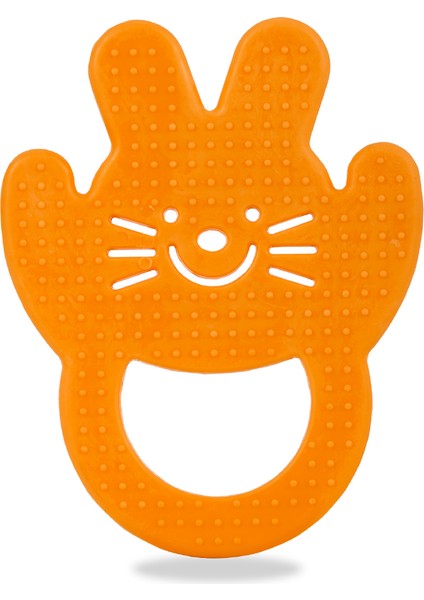 Yumuşak & Eğlenceli Diş Kaşıyıcı, Kolay Kavrama & Hassas Diş Etlerine Özel, Turuncu Tavşan, 1 Adet