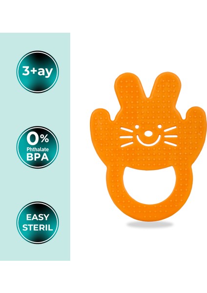 Yumuşak & Eğlenceli Diş Kaşıyıcı, Kolay Kavrama & Hassas Diş Etlerine Özel, Turuncu Tavşan, 1 Adet modelleri