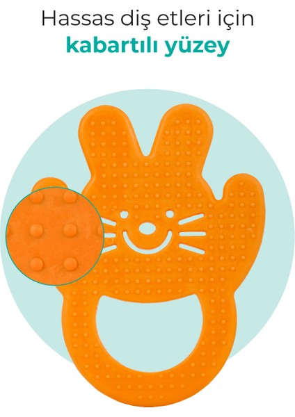 Yumuşak & Eğlenceli Diş Kaşıyıcı, Kolay Kavrama & Hassas Diş Etlerine Özel, Turuncu Tavşan, 1 Adet fırsatları